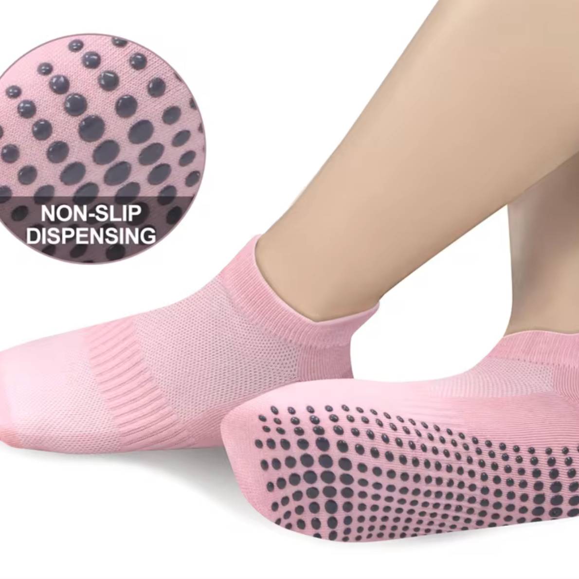 SilkHaven™ No-Slip Invisible Socks – 6 Pcs