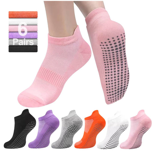 SilkHaven™ No-Slip Invisible Socks – 6 Pcs