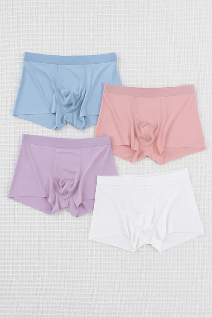 4 PCS - Ultra-Thin Ice Silk Men's Boxer Shorts