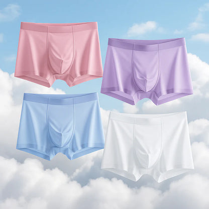 4 PCS - Ultra-Thin Ice Silk Men's Boxer Shorts