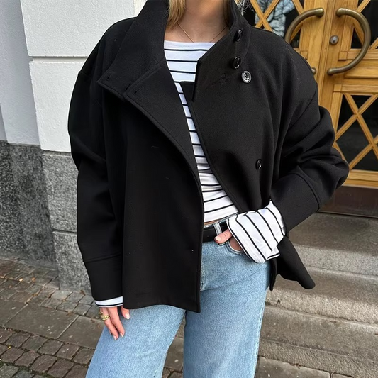 The Élodie™ High-Collar Wool Coat
