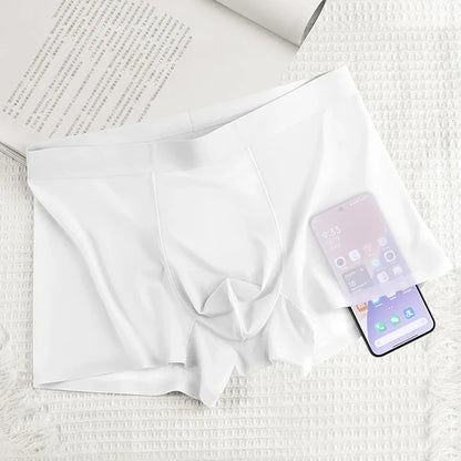4 PCS - Ultra-Thin Ice Silk Men's Boxer Shorts