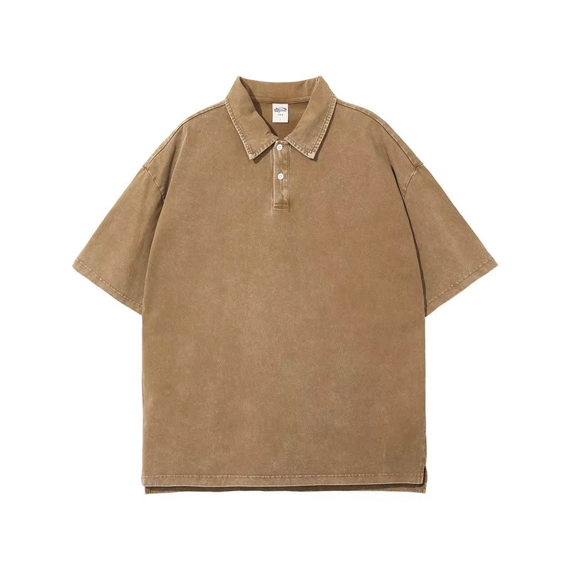 Acid Wash Lapel Oversized Tee