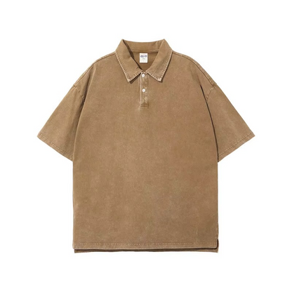 Acid Wash Lapel Oversized Tee