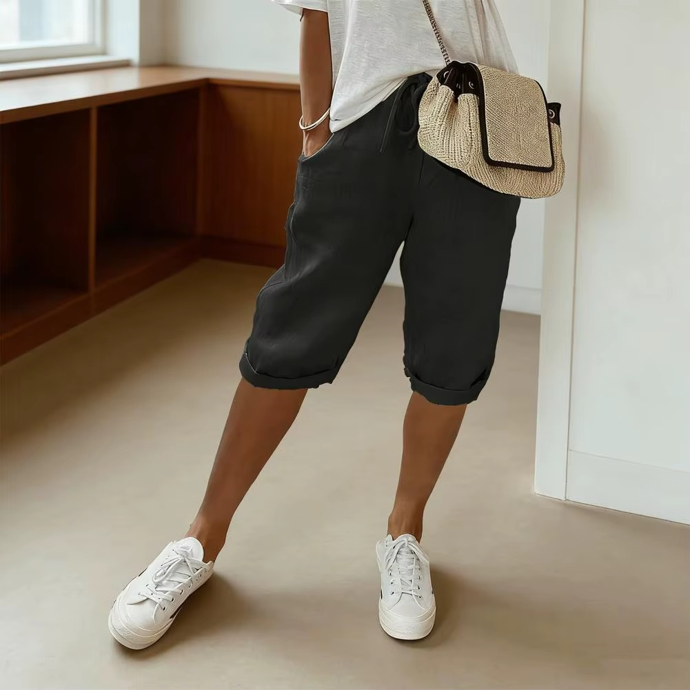 Breathable Linen Bermuda Shorts