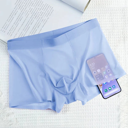 4 PCS - Ultra-Thin Ice Silk Men's Boxer Shorts