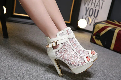 Lustra™ Mesh Platform Heels