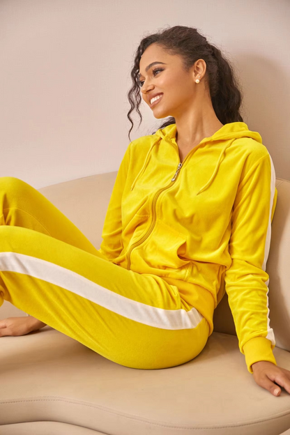Luxe Velvet Zip-Up Tracksuit Set