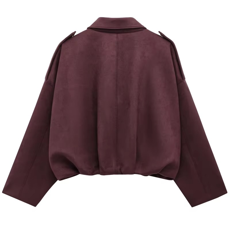 Women's Bomber Jacket Lapel Long Sleeve
