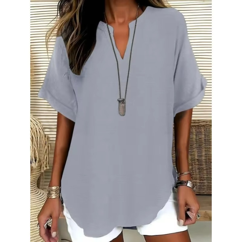Loose Fit V-Neck Top