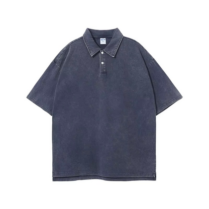 Acid Wash Lapel Oversized Tee