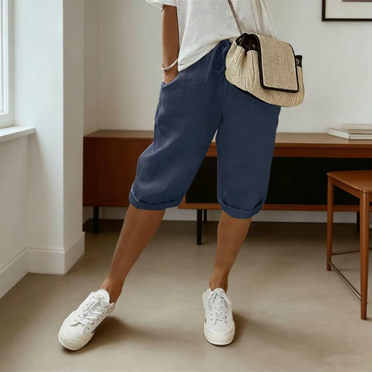 Breathable Linen Bermuda Shorts