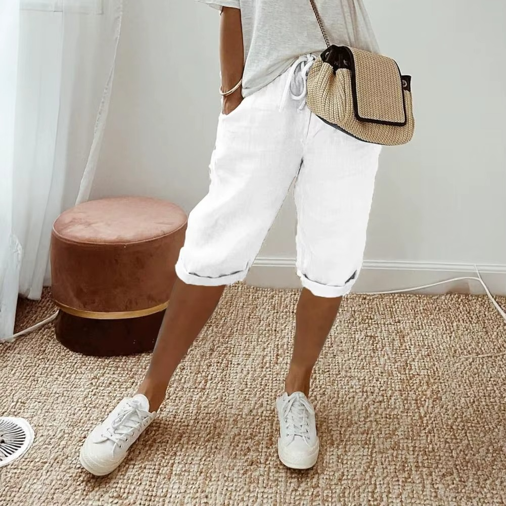 Breathable Linen Bermuda Shorts