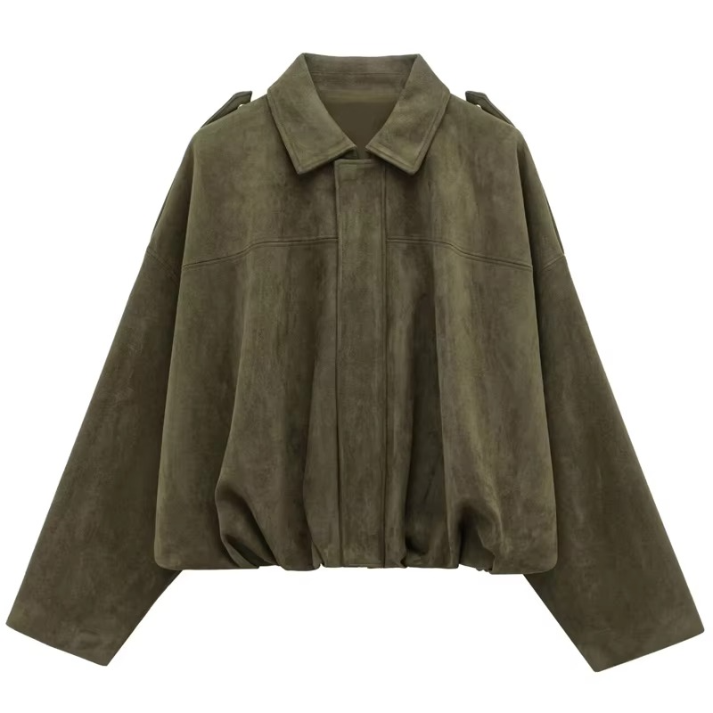 Women's Bomber Jacket Lapel Long Sleeve