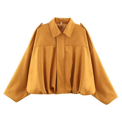 Women's Bomber Jacket Lapel Long Sleeve