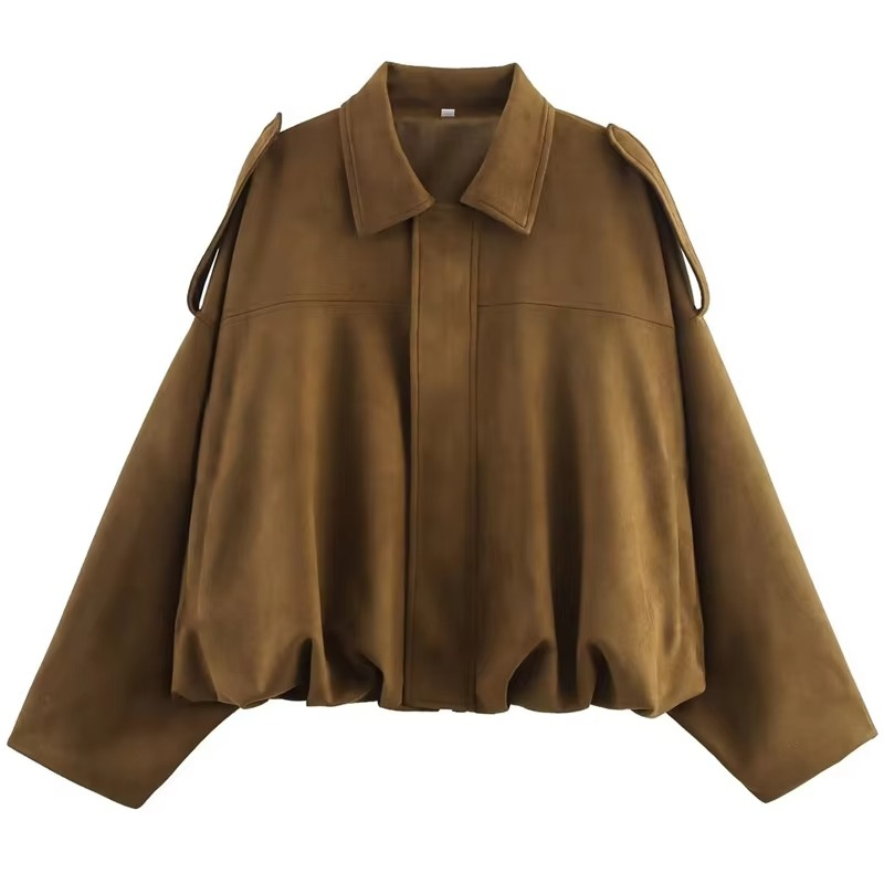 Women's Bomber Jacket Lapel Long Sleeve