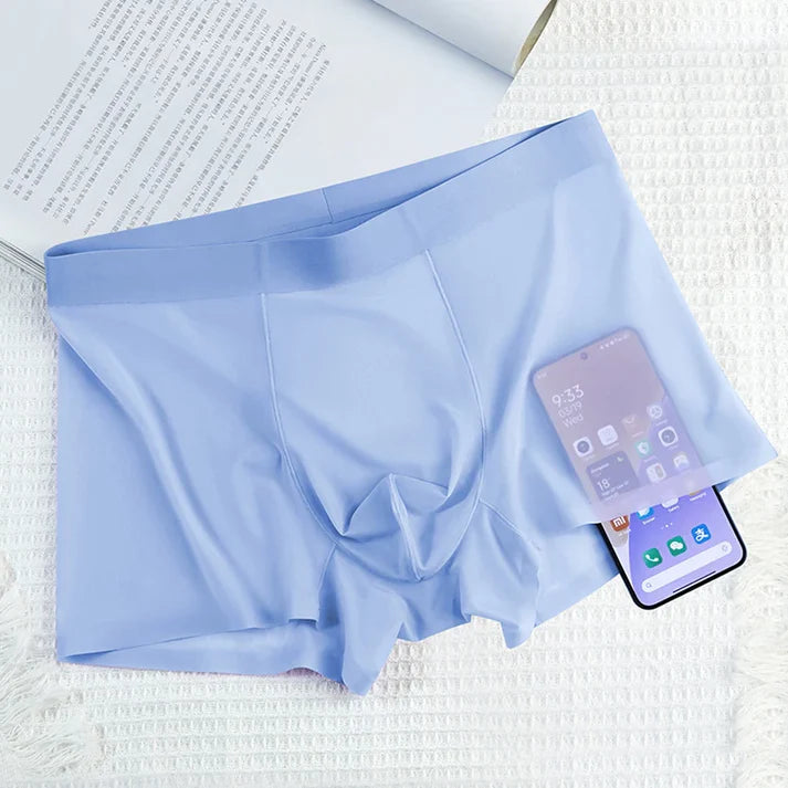 4 PCS - Ultra-Thin Ice Silk Men's Boxer Shorts