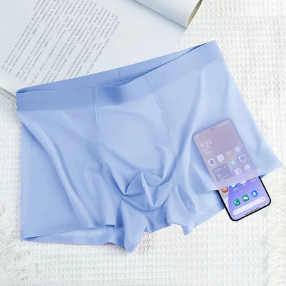 4 PCS - Ultra-Thin Ice Silk Men's Boxer Shorts