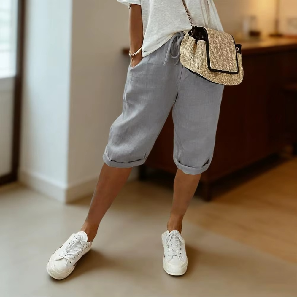 Breathable Linen Bermuda Shorts