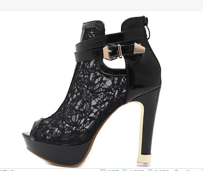 Lustra™ Mesh Platform Heels