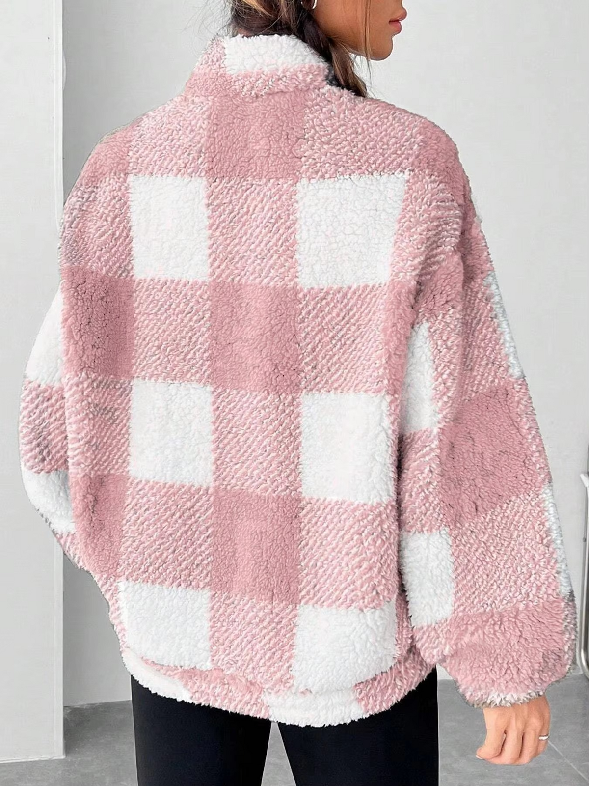Cozy Plaid Sherpa Quarter-Zip