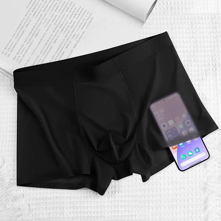 4 PCS - Ultra-Thin Ice Silk Men's Boxer Shorts