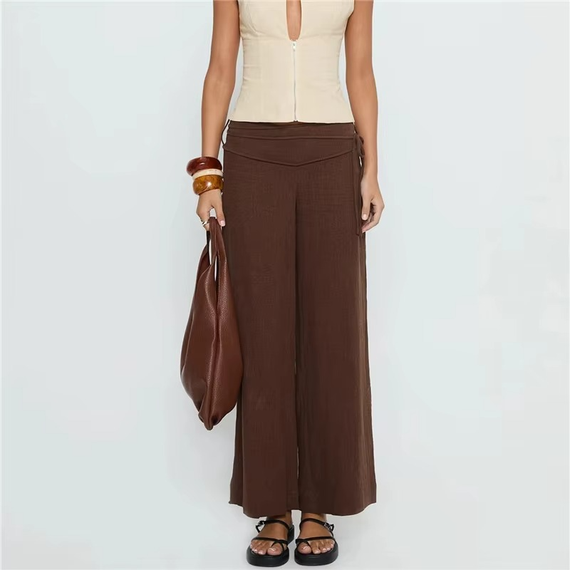 Loose Fit Wide Leg Linen Pants