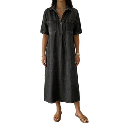 Women's Vintage Denim Shirt Dress