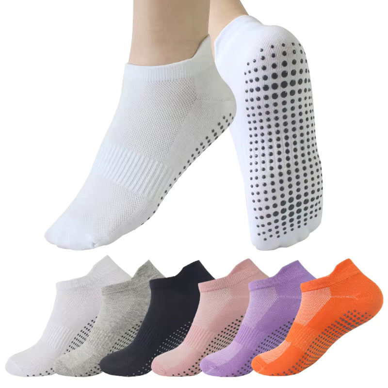 SilkHaven™ No-Slip Invisible Socks – 6 Pcs