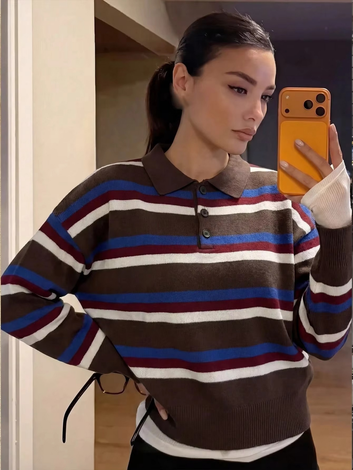 Classic Preppy Striped Women's Sweater