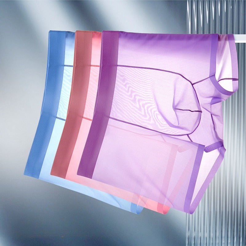 4 PCS - Ultra-Thin Ice Silk Men's Boxer Shorts