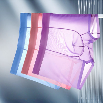 4 PCS - Ultra-Thin Ice Silk Men's Boxer Shorts