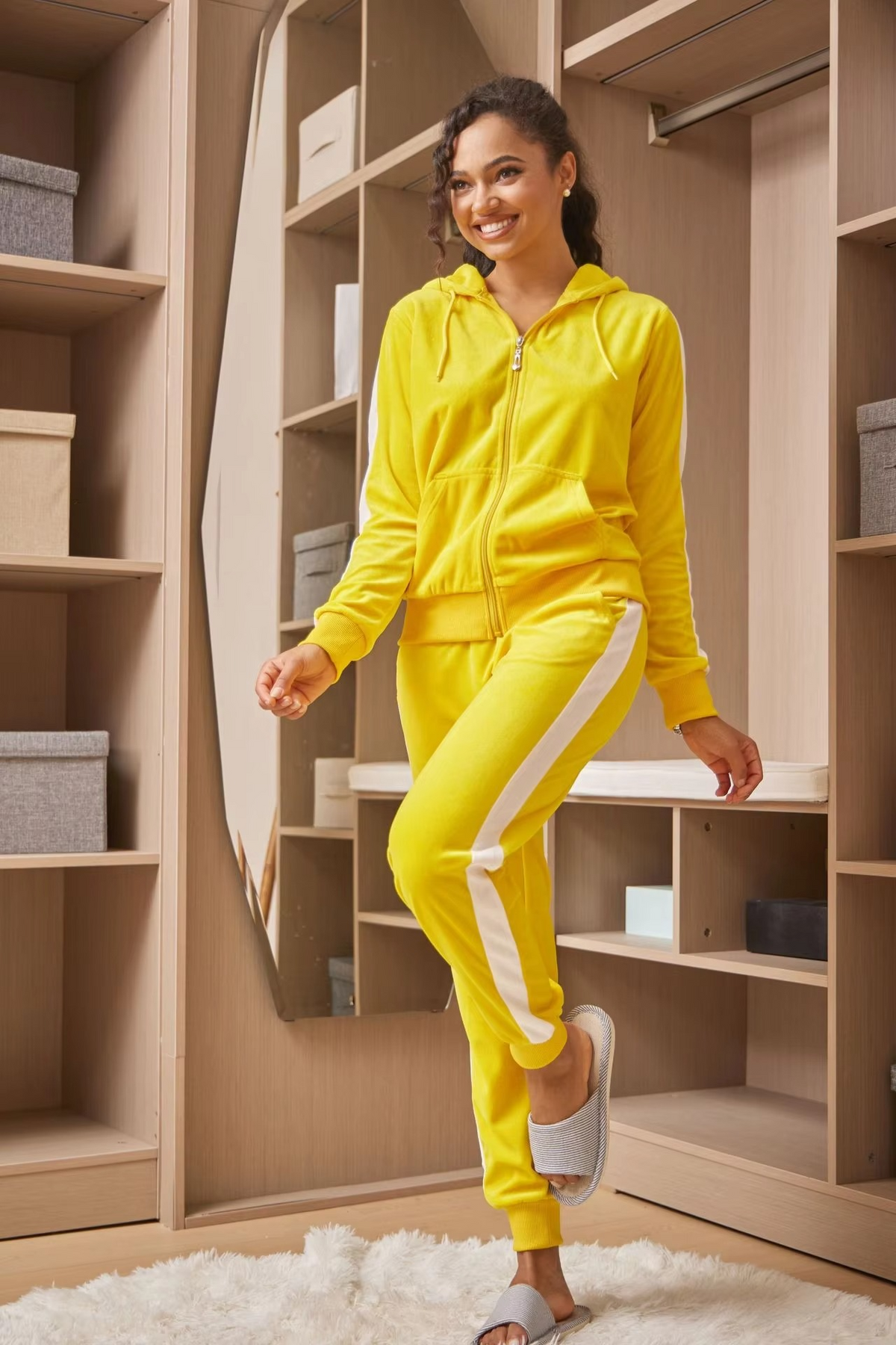 Luxe Velvet Zip-Up Tracksuit Set