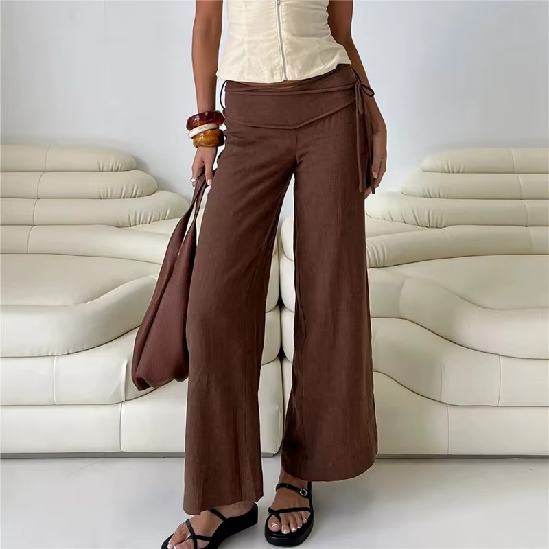 Loose Fit Wide Leg Linen Pants