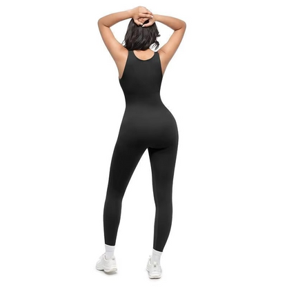 Ribbed V-Neck Jumpsuit
