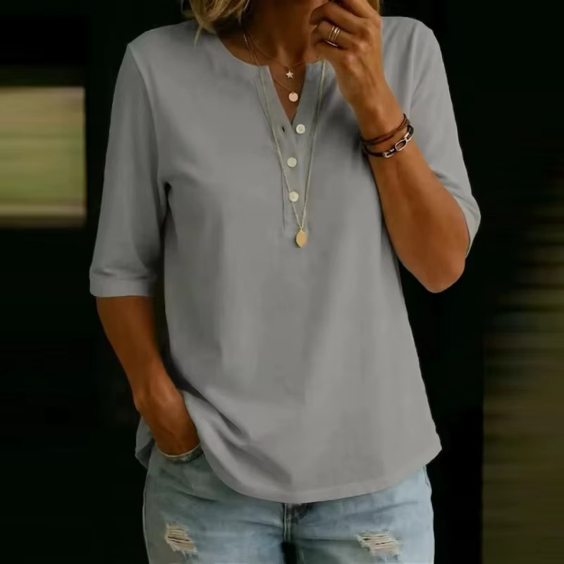 Women's 100% Cotton Classic O-Neck Shirt