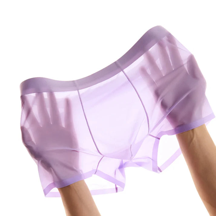 4 PCS - Ultra-Thin Ice Silk Men's Boxer Shorts
