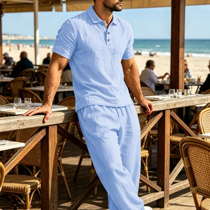 Men’s Casual Linen Two-Piece Set