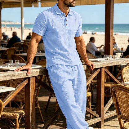 Men’s Casual Linen Two-Piece Set