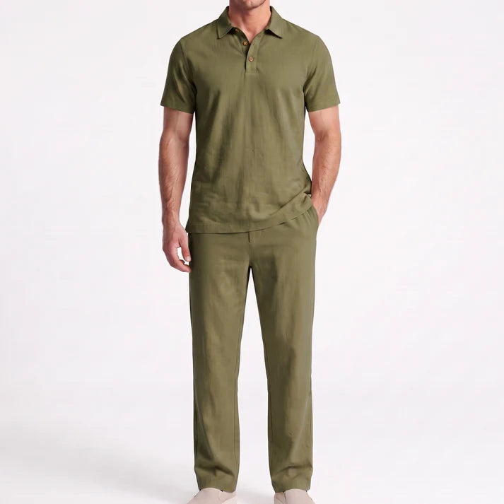 Men’s Casual Linen Two-Piece Set