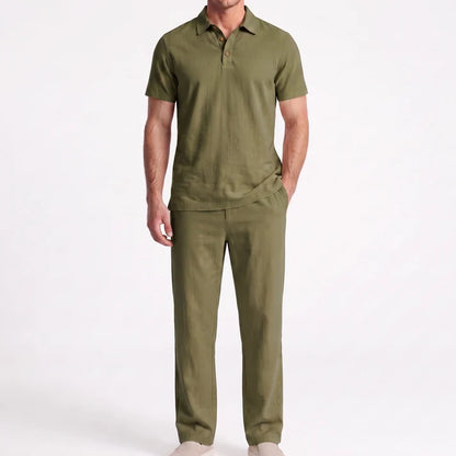 Men’s Casual Linen Two-Piece Set