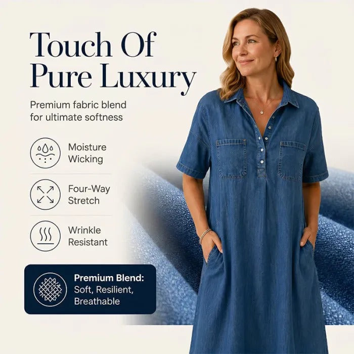 Women's Vintage Denim Shirt Dress
