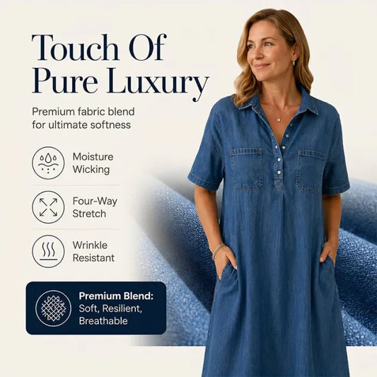 Women's Vintage Denim Shirt Dress