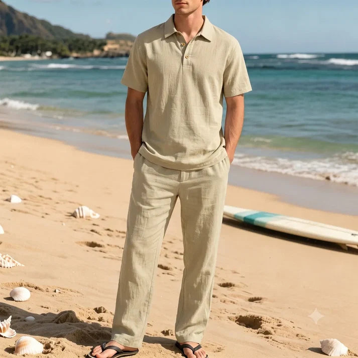 Men’s Casual Linen Two-Piece Set