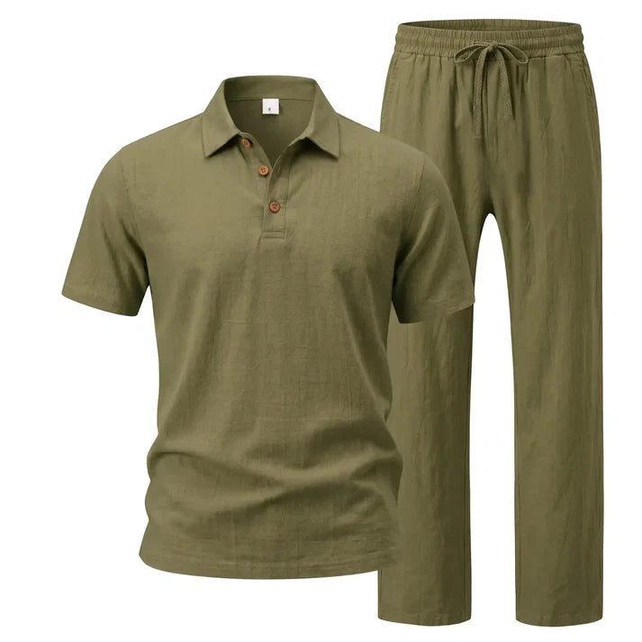 Men’s Casual Linen Two-Piece Set