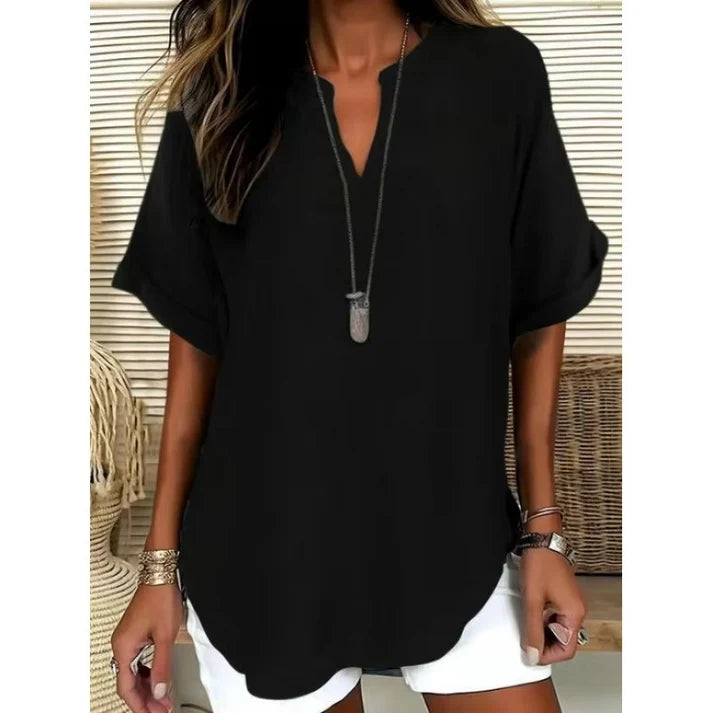 Loose Fit V-Neck Top