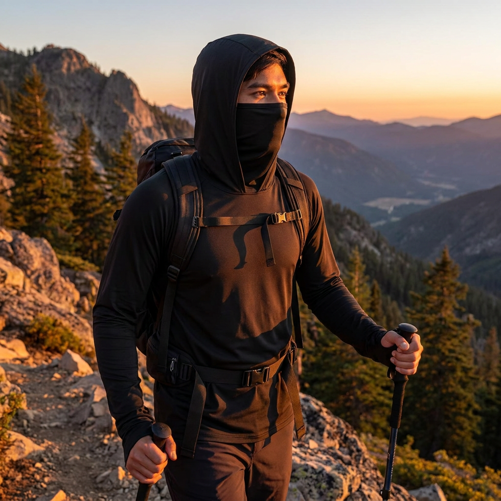 TrailShield™ Men's Hooded Mask Long Sleeve Shirt