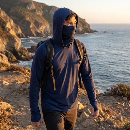 TrailShield™ Men's Hooded Mask Long Sleeve Shirt