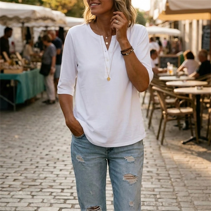 Women's 100% Cotton Classic O-Neck Shirt