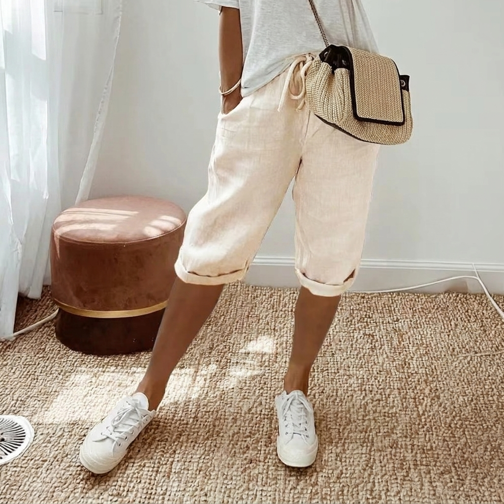 Breathable Linen Bermuda Shorts
